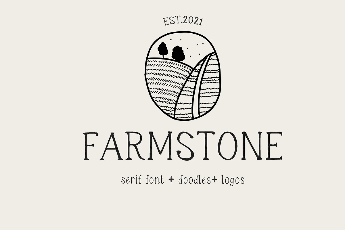 Farmstone Rustic serif font. Doodles, a Serif Font by LABFcreations (Photo 17 of 17)