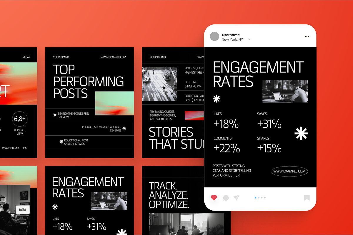 Analytics Report Instagram Post, a Social Media Template by Annora Studio (Photo 4 of 6)