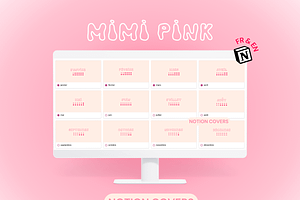 Mimi pink - 24 notion covers pack, a Design Template by Iasan Design