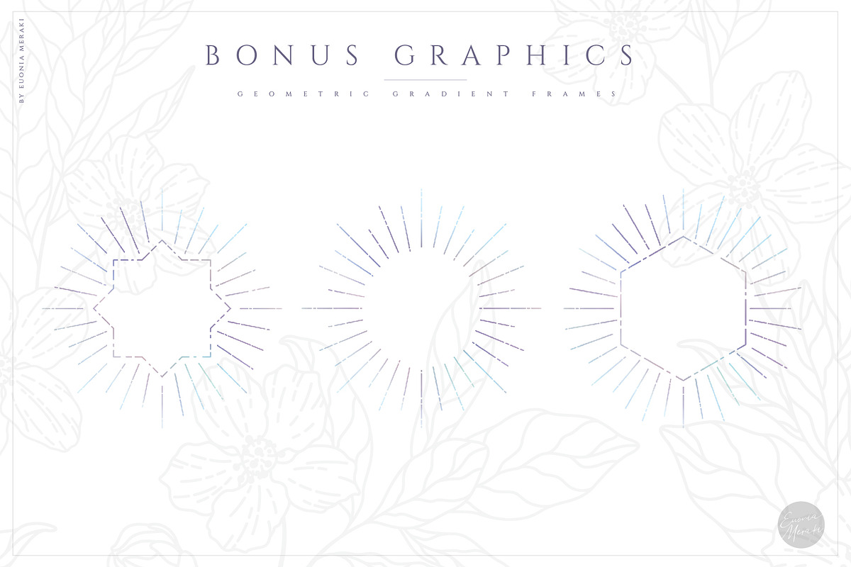 NACRE Monograms & Floral Set, an Object Graphic by Euonia Meraki (Photo 10 of 12)