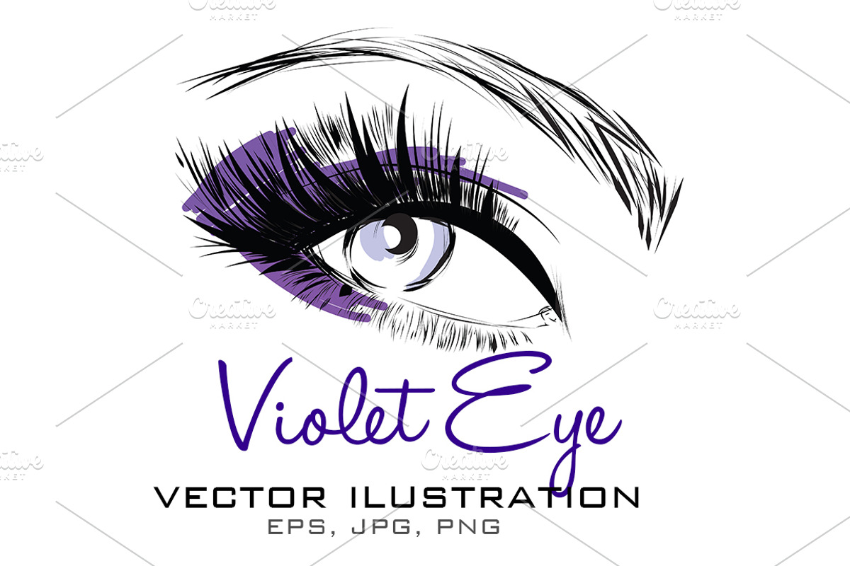 Violet Eye Vector Illustration, an Illustration by esylvia