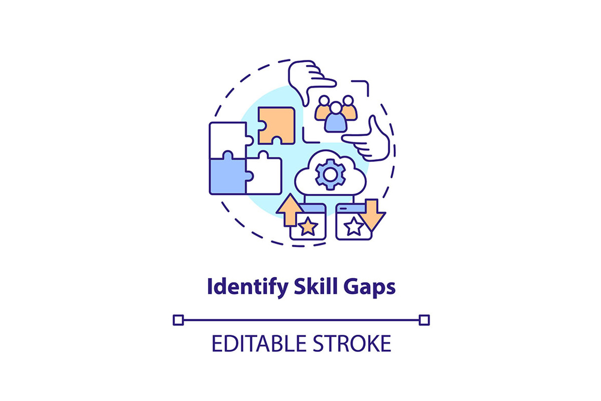 Identify skill gaps concept icon, an Icon by IMG Visuals