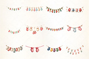 Holiday Mittens Garland Clipar, an Illustration by CrexoraLab (Thumbnail 2 of 5)