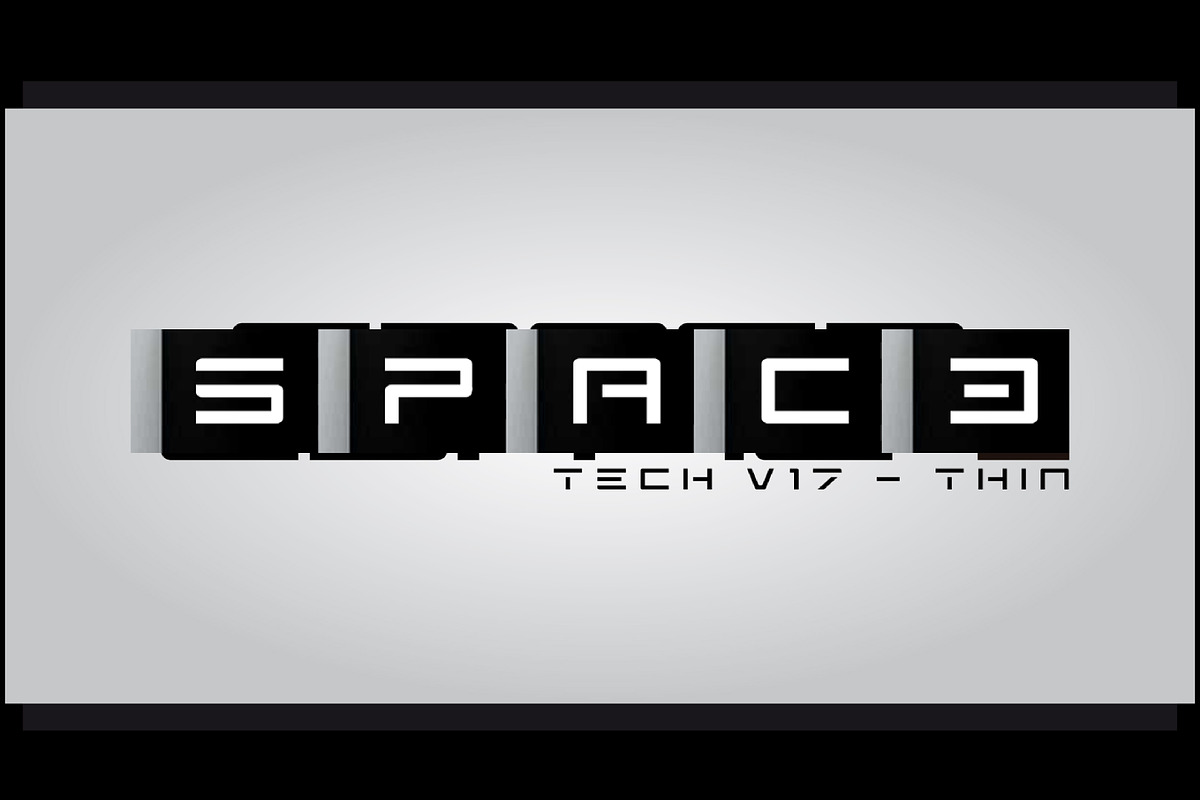 S P A C 3 - T E C H v 1 7 - T H I N, a Font by Qbotype Fonts (Photo 1 of 2)