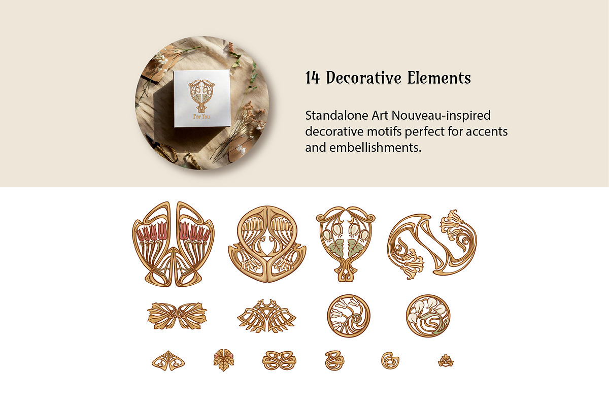 ART NOUVEAU VECTOR MEGA BUNDLE, an Object Graphic by Elen-Lane (Photo 7 of 8)