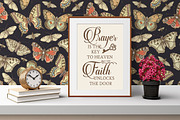 Seamless Butterflies Moth insects, a Pattern Graphic by Vintage (Thumbnail 10 of 13)
