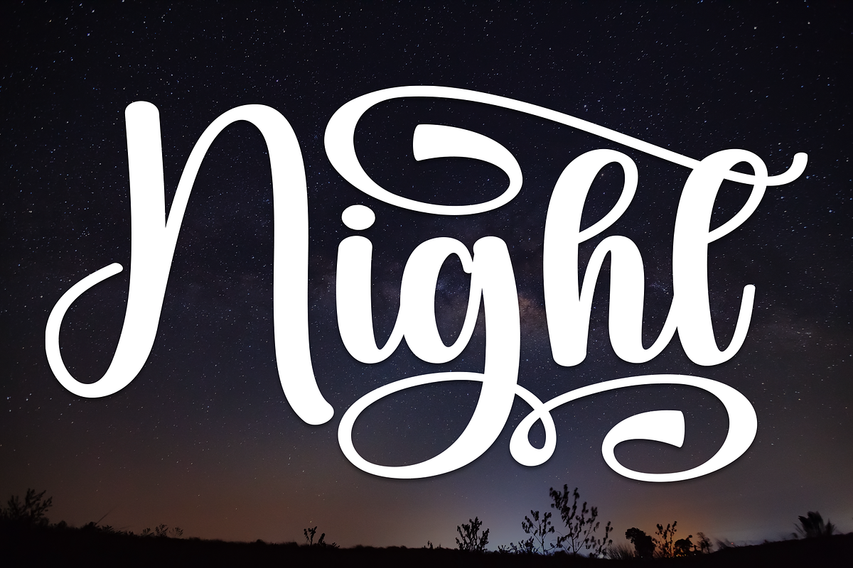 Night | Script Font, a Handwritten Font by Scratchones (Photo 1 of 9)