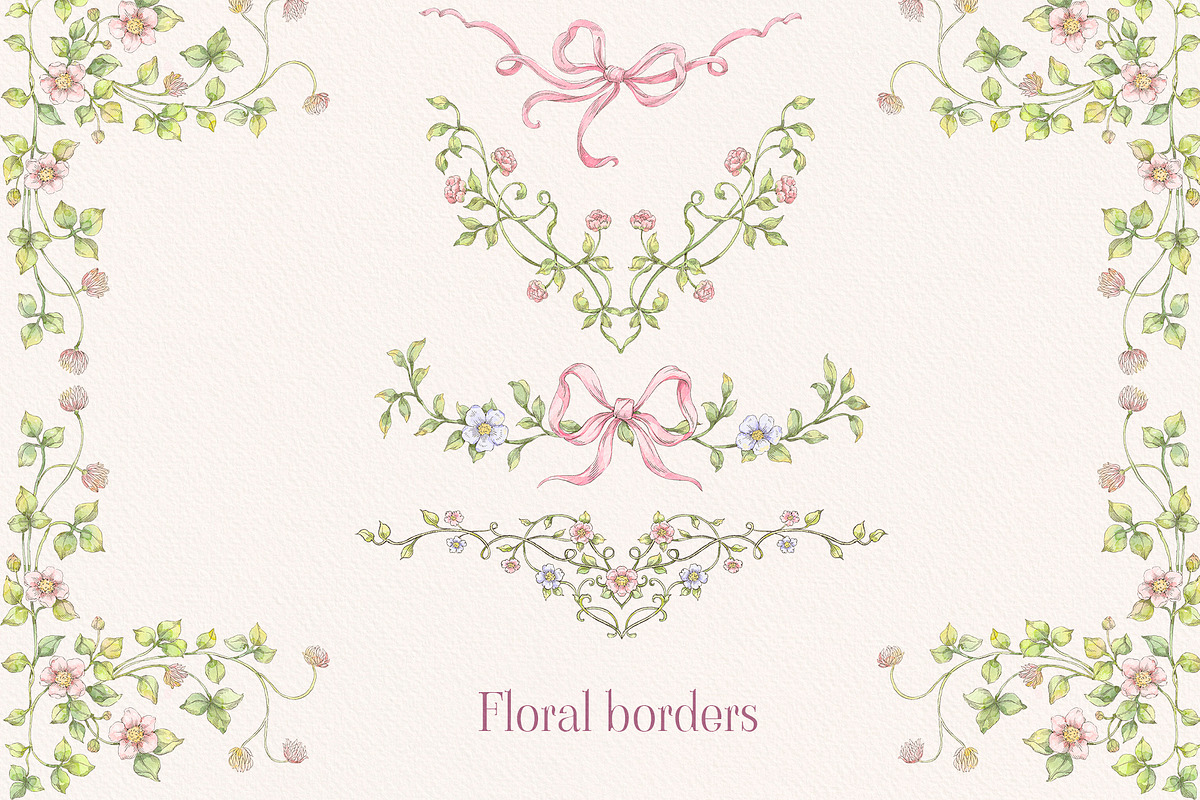 Vintage Garden Png clipart with bows, a Decorative Illustration by Ekaproeka (Photo 5 of 8)