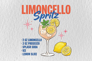 Summer Limon Cocktail Hand Drawn PNG, an Illustration by DreamPrint404