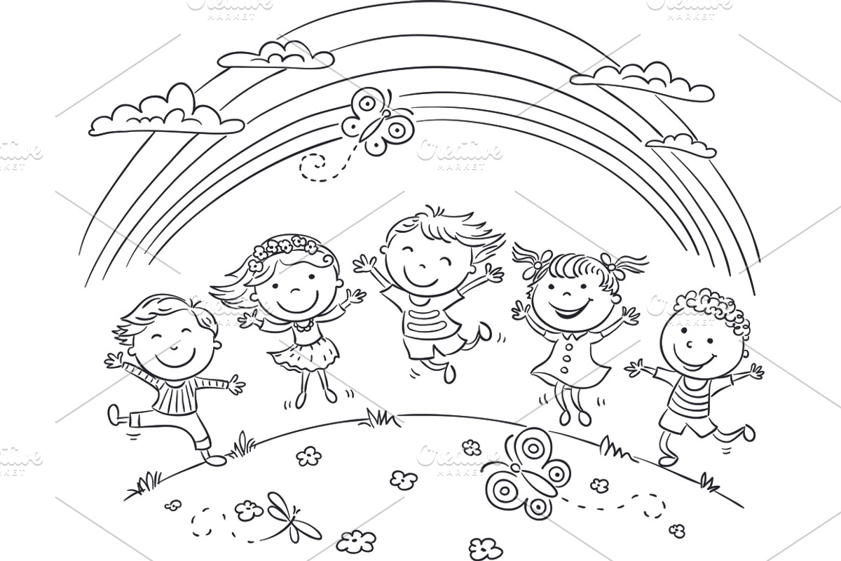 Outline cartoon kids illustration, an Illustration by Bubert Art (Photo 26 of 33)