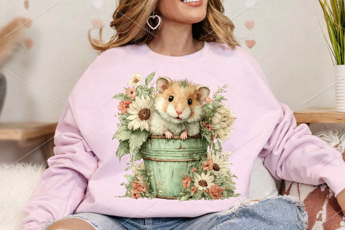 Whimsical Hamster Bucket Summer PNG, an Illustration by Canvas Craft (Photo 4 of 7)