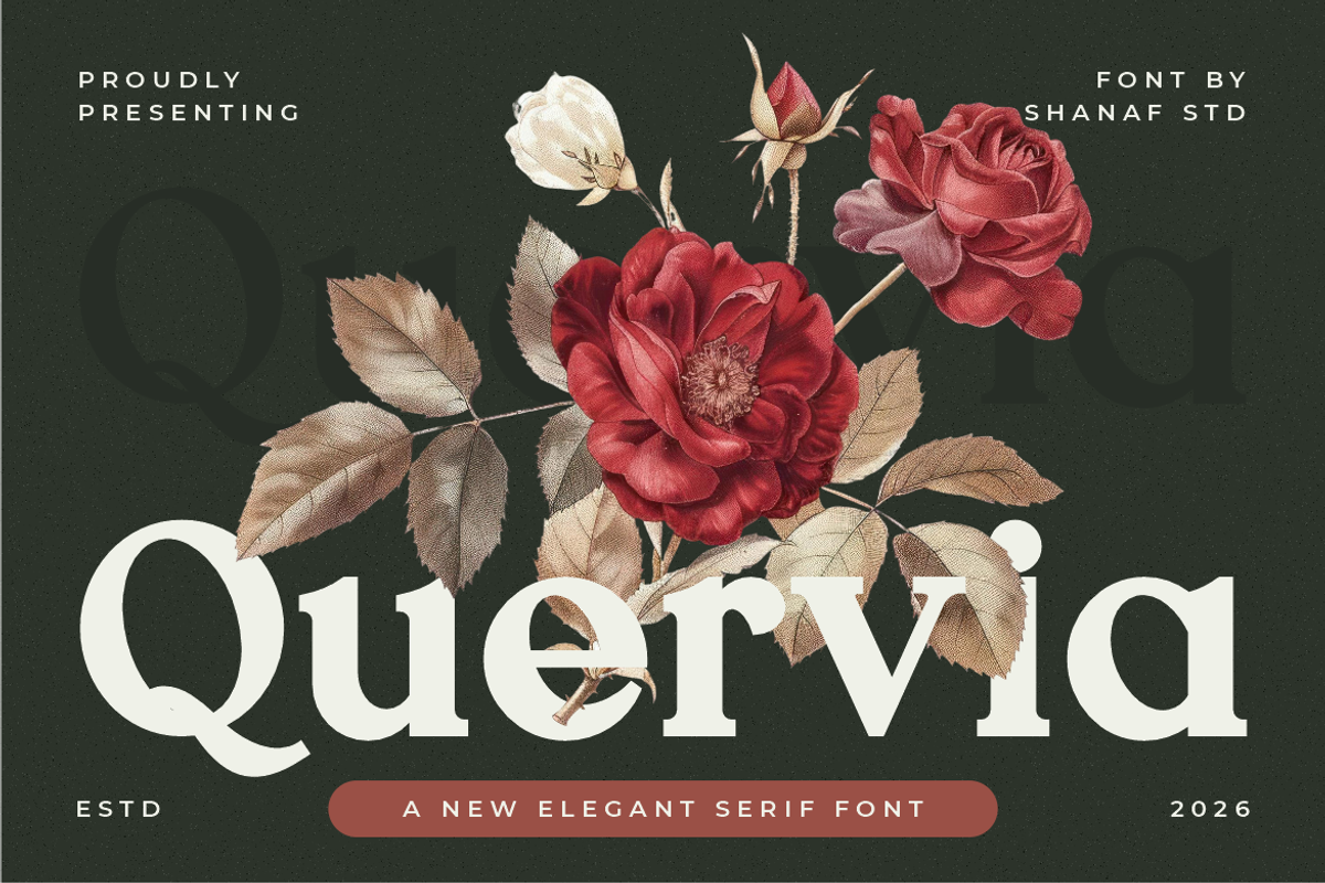 Quervia Elegant Serif Font, a Serif Font by PutraCetol Studio (Photo 1 of 5)
