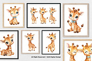 15 Bundle Watercolor Cute Giraffe, an Animal Illustration by Morspective (Thumbnail 4 of 8)