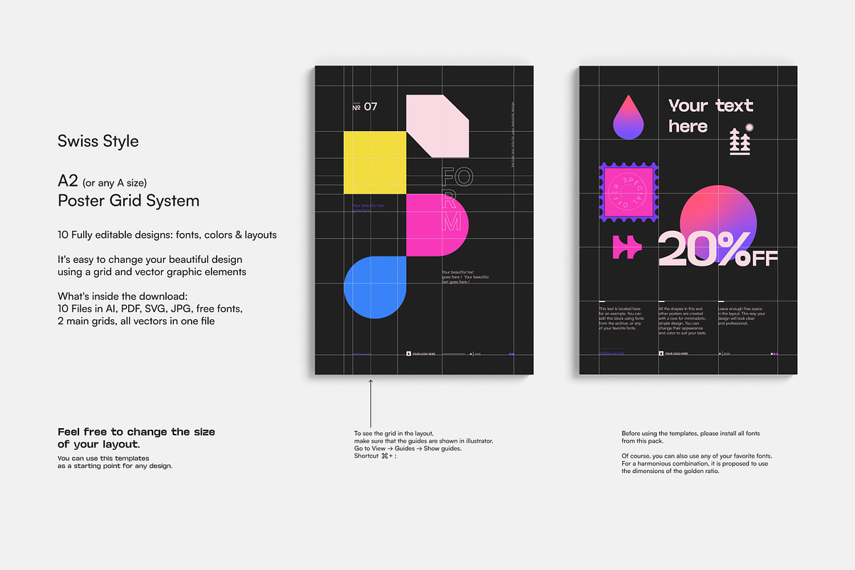 10 Swiss Style Poster Template, a Graphic by Fun Fusion Design (Photo 3 of 16)