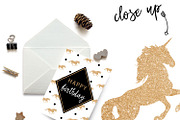 Gold glitter unicorn clip art, a Graphic by ConfettiBears (Thumbnail 2 of 5)