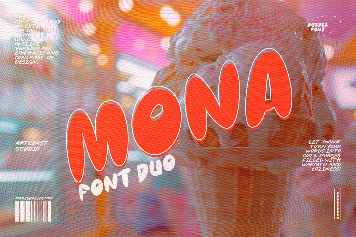 SA Mona Bubble Font, a Handwritten Font by Artcoast Fonts (Photo 1 of 8)