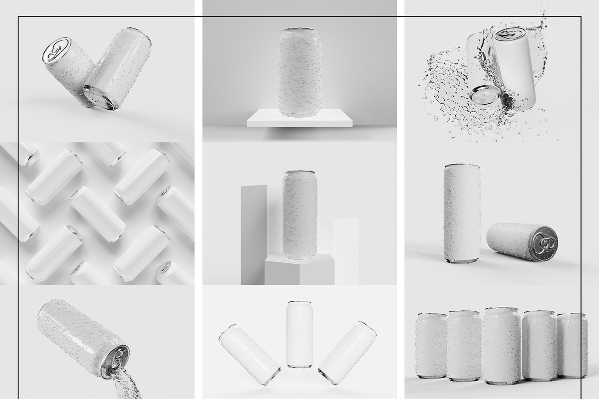 Beverage Can Mockup Set, a Packaging Mockup by Mego-studio (Photo 7 of 7)