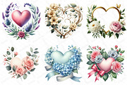 Wedding Hearts with Flowers Clipart, an Illustration by DreamPrint404 (Thumbnail 6 of 6)