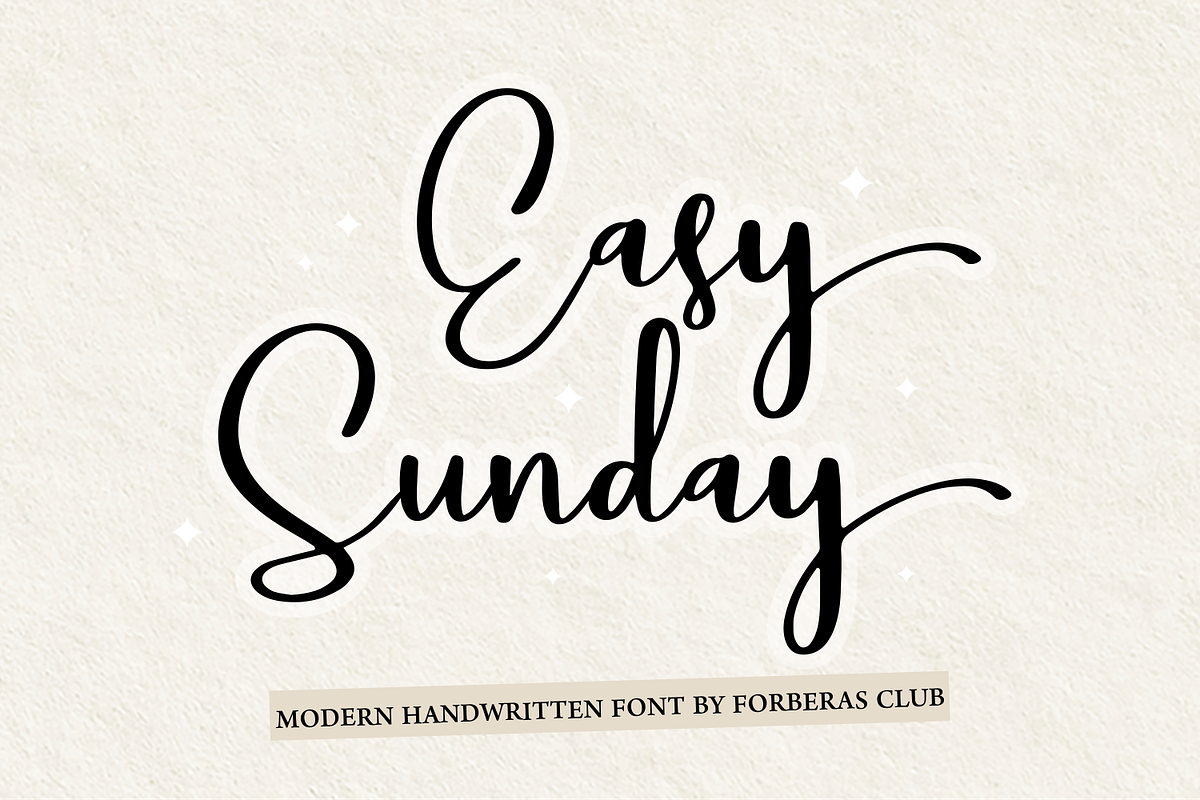 Easy Sunday, a Script Font by Forberas Club (Photo 1 of 7)