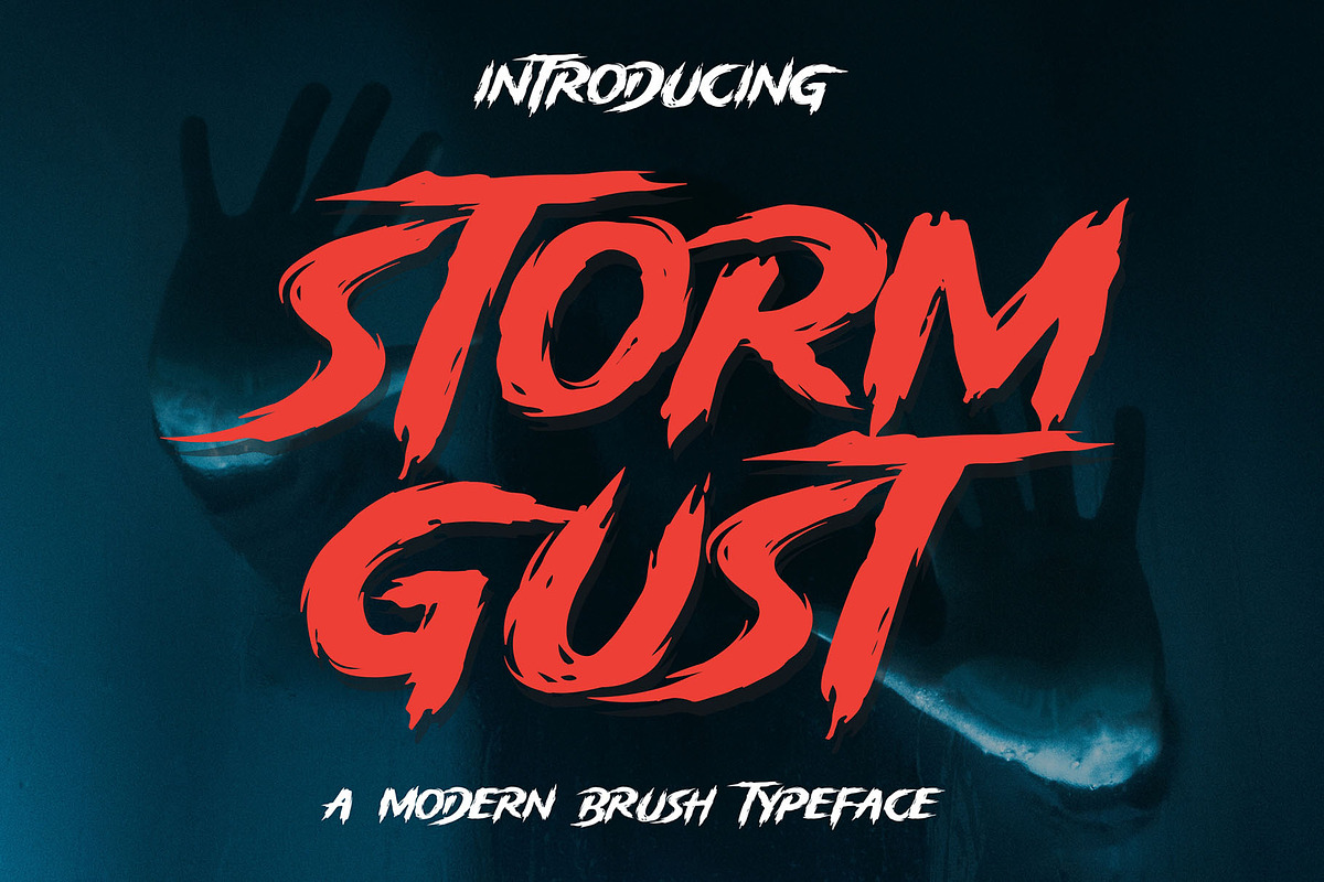 Storm Gust - Horror Font, a Handwritten Font by HanzelSpace Studio (Photo 1 of 6)