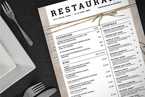 Rustic Restaurant Menu Template