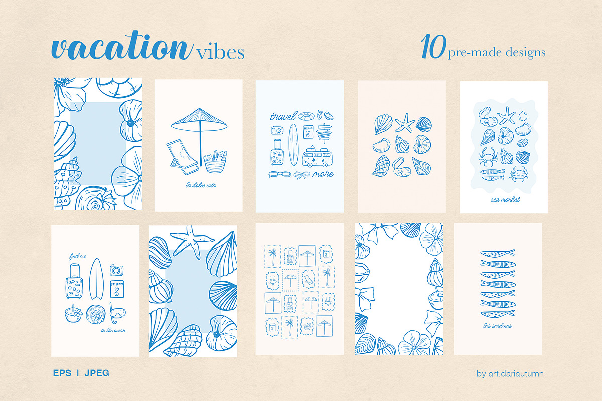 Vacation Vibes Whimsical Set, an Object Illustration by Art Dari Autumn (Photo 3 of 13)