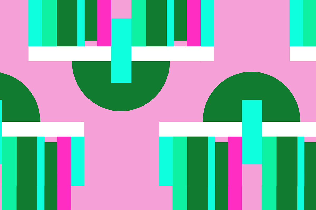 Geometric Ovals Pink and Green, a Pattern Graphic by Sharon Schwalbe (Photo 4 of 5)