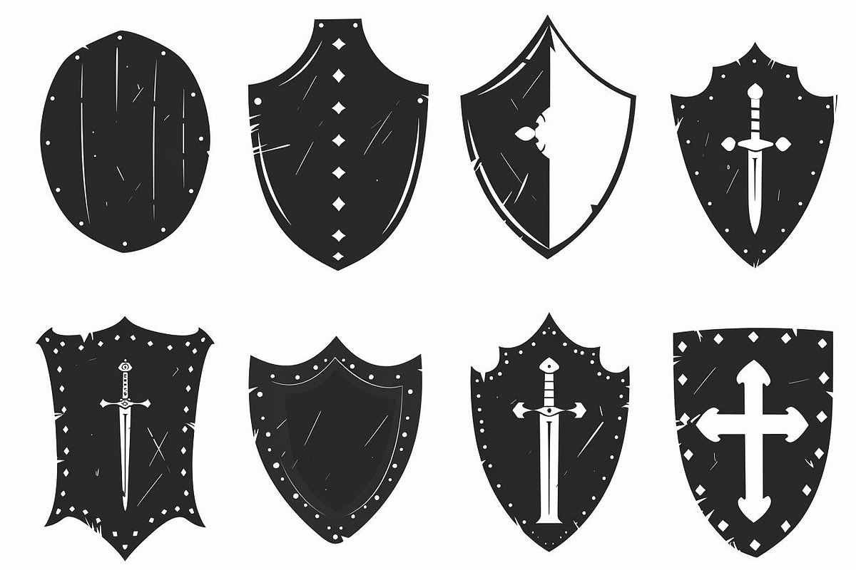 Medieval Shield Silhouette Set, an Illustration by Artivon (Photo 10 of 10)