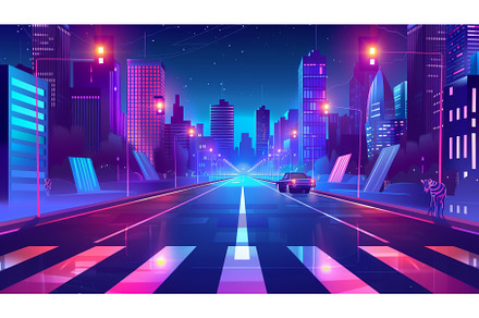 Night scene of neon glowing speed, a Transportation Photo by ZinetroN