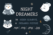 Night dreamers digital bundle., a Decorative Illustration by Unicornspedia (Thumbnail 1 of 5)