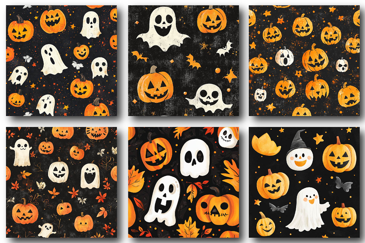 Cute Halloween Themed Digital Papers, an Illustration by DreamPrint404 (Photo 3 of 5)