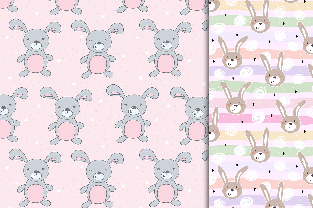 Cute rabbits patterns colection!, a Pattern Graphic by Irene_Boiko_ART (Photo 20 of 21)