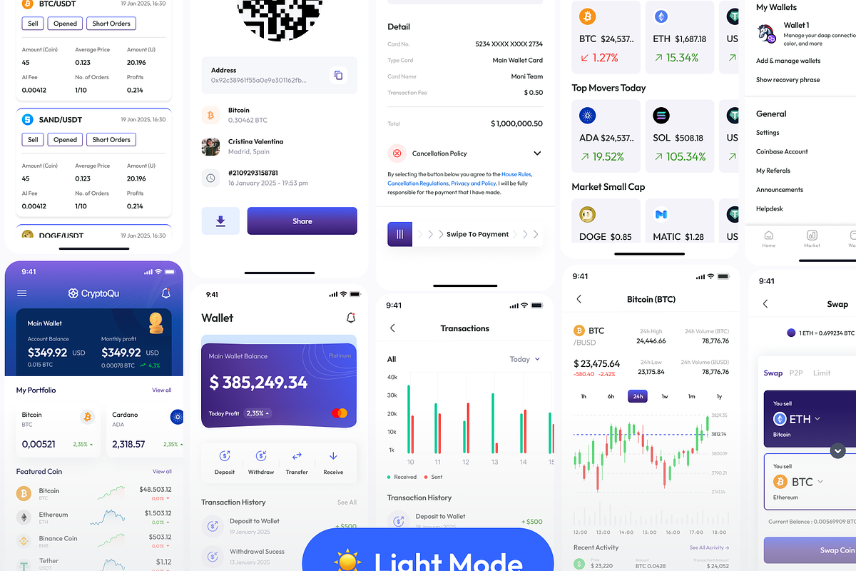 CryptoQu - Crypto Wallet App UI Kit preview 2