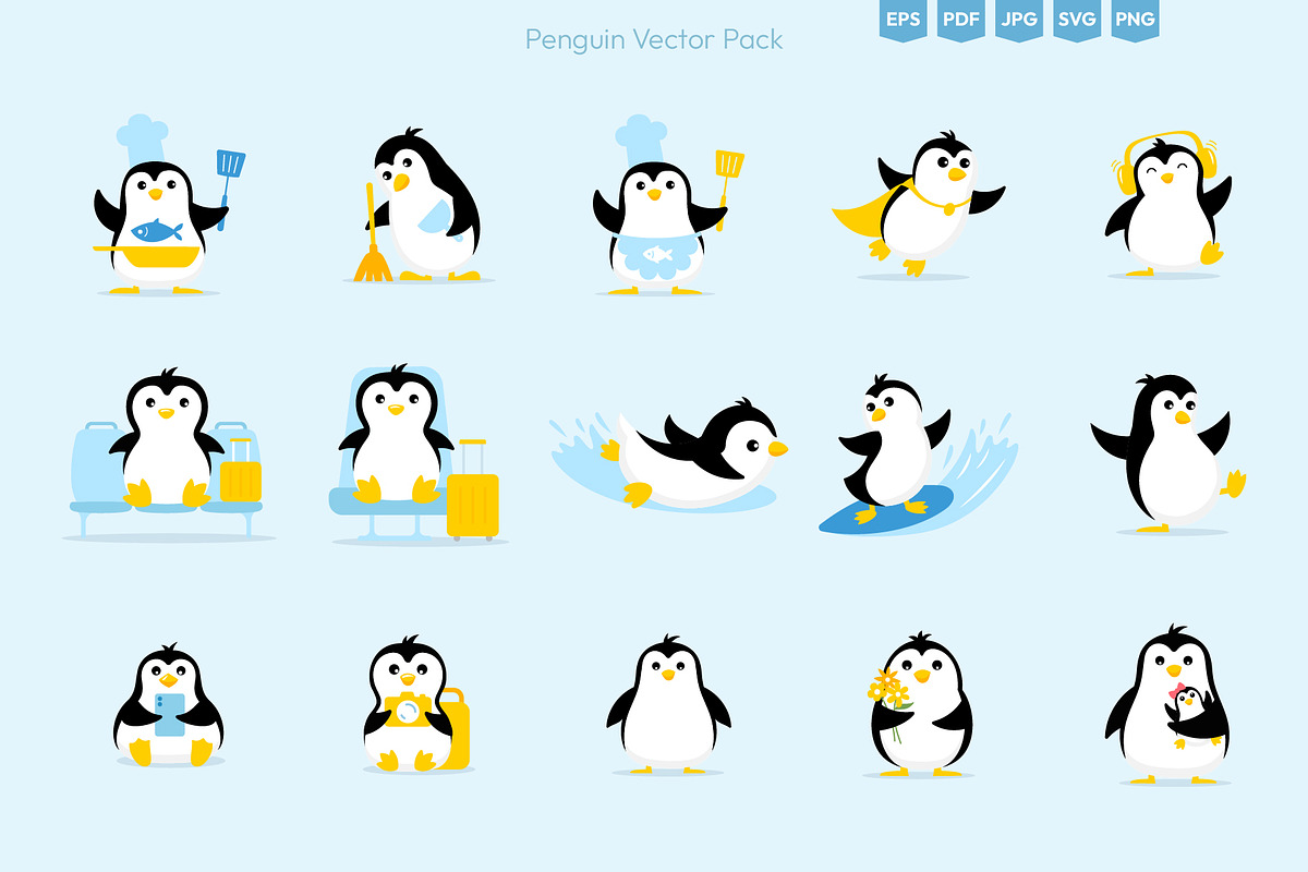Cute Penguin Illustrations, an Illustration by Ilia Design (Photo 4 of 6)