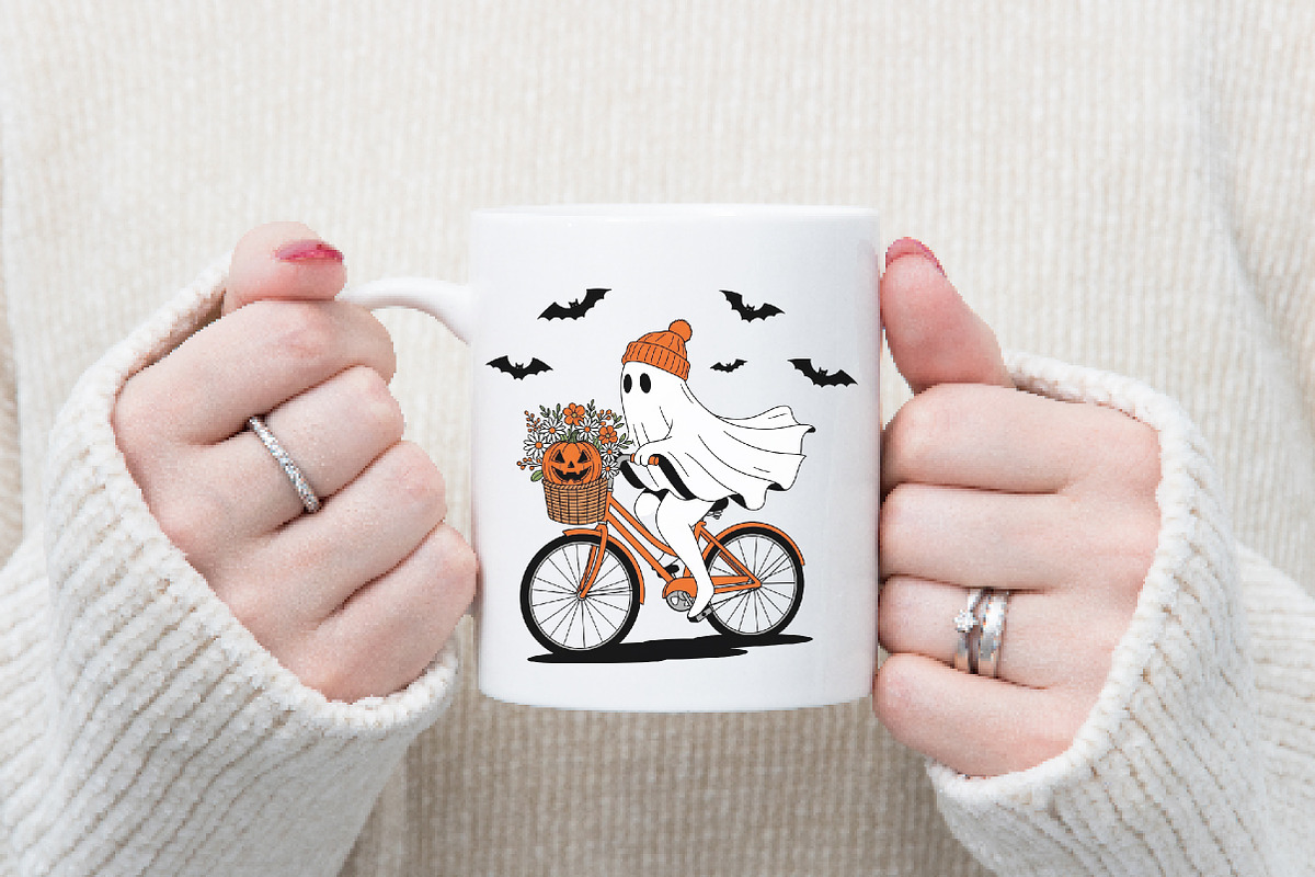 Cute ghost png, Halloween png, an Illustration by Watercolor design (Photo 2 of 3)