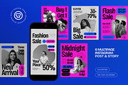 Pink Gray Fashion Instagram Set, a Social Media Template by graphicook (Thumbnail 1 of 3)