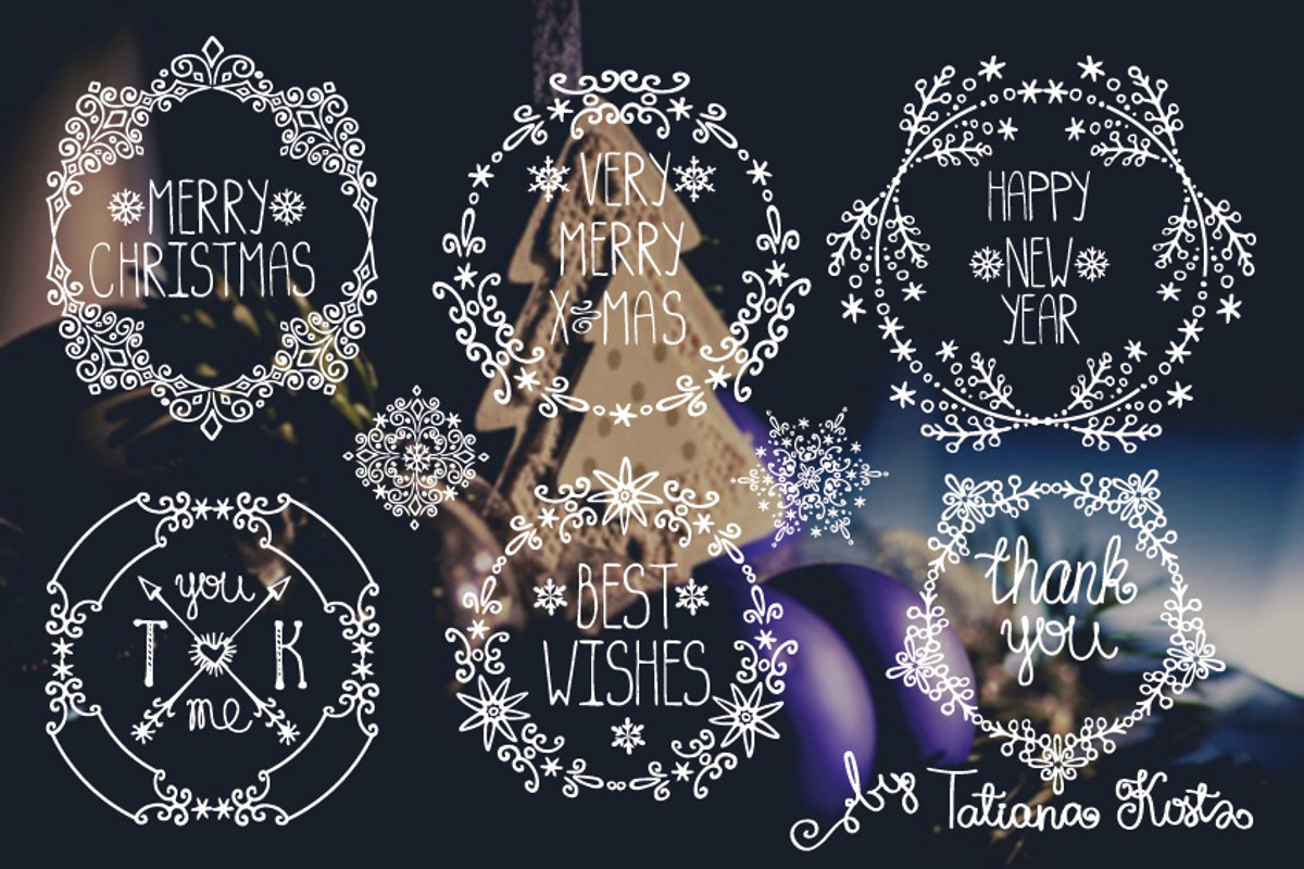 Winter borders,wreath frames,decor, a Decorative Illustration by Tatianakost49 (Photo 5 of 5)