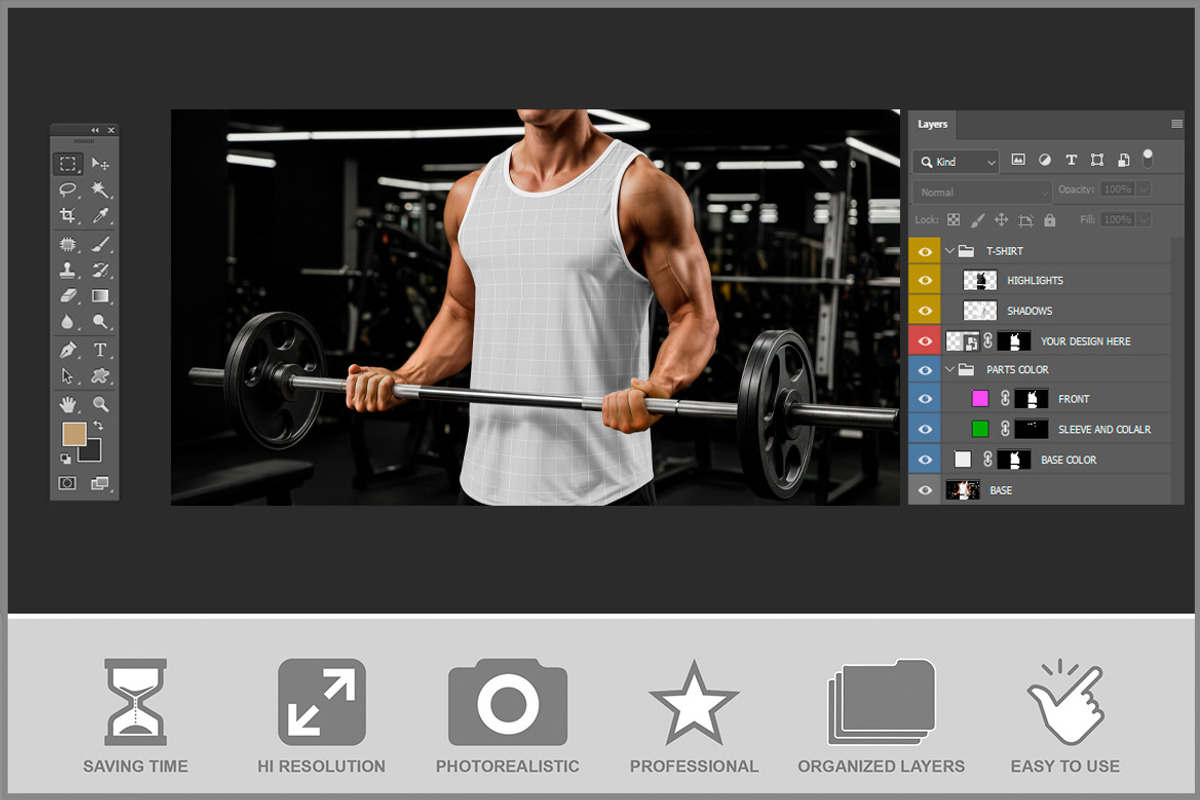 Men’s Sports Tank Top Mockup PSD, a Shirt Mockup by Bruno's Shop (Photo 3 of 4)