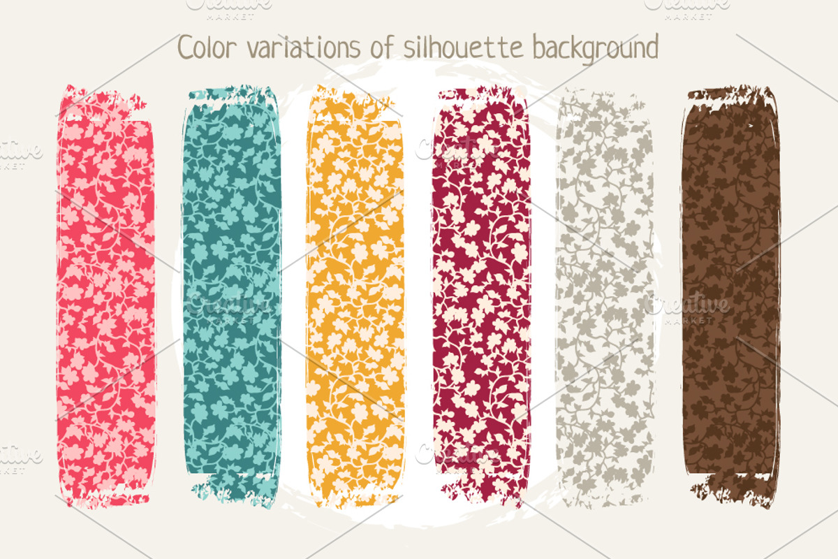 Floral seamless patterns set preview 4