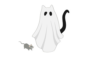 Funny Halloween black cat in white, an Animal Illustration by Toltemara