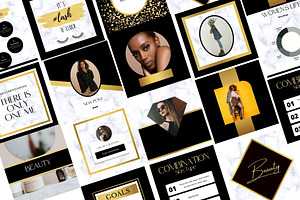 120 Black Gold Instagram Templates,