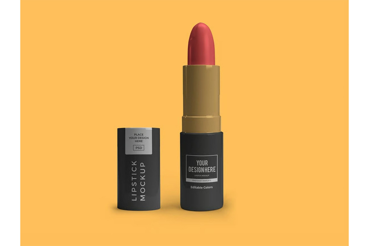 Lipstick Cosmetic Mockup Template, a Packaging Mockup by DesignRushMarket (Photo 2 of 11)