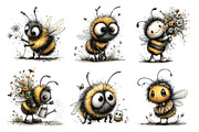 Whimsical Fuzzy Bee PNG Clipart, a Seasonal Illustration by Daily.Designs (Thumbnail 5 of 5)