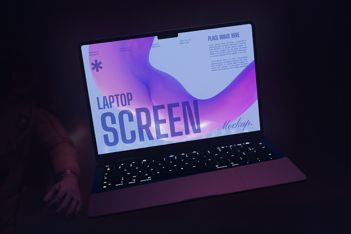 Laptop Screen Mockup, a Wearable Device Mockup by herutage (Photo 2 of 4)