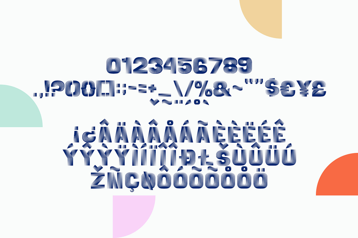 Bravo - SVG Striped Typeface preview 7
