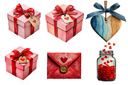 Watercolor Valentine clipart, an Illustration by Designworld (Thumbnail 3 of 4)