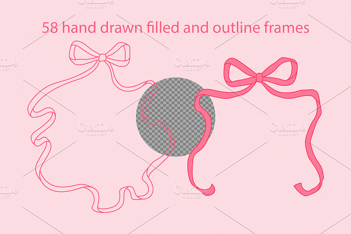 Bows & Frames Hand Drawn Collection, an Object Graphic by Kokoshka (Photo 5 of 13)