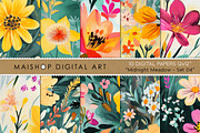 Abstract Flowers Digital Paper Set, a Pattern Graphic by Maishop (Thumbnail 1 of 4)