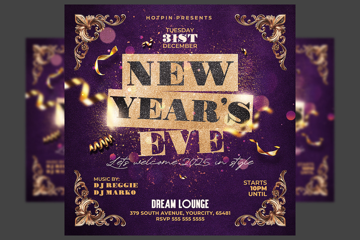 New Year Party Flyer Template, a Flyer Template by Hotpin (Photo 1 of 2)