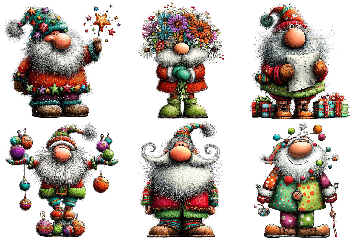 Whimsical Santa Clipart, an Illustration by Pixels.Craft (Photo 6 of 6)